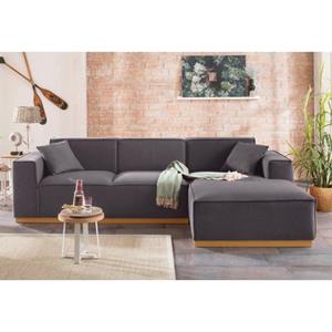 Home affaire Ecksofa "Terry", mit offener Kedernaht und Holzuntergestell