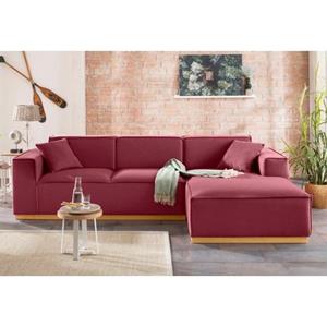 Home affaire Ecksofa "Terry", mit offener Kedernaht und Holzuntergestell