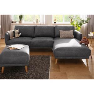Home affaire Ecksofa "Ida", mit Holzfüßen und Armlehnen-Polsterung