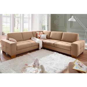 Home affaire Hoekbank Puccini L-vorm met binnenvering, zitdiepteverstelling, contrastnaad