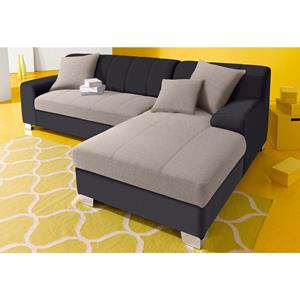 INOSIGN Hoekbank Turah incl. sierkussens, modern doorgestikt, ook in leer naar keuze met slaapfunctie, bedbank, bxdxh: 239x152x75 cm, l-model