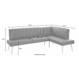 exxpo - sofa fashion Hoekbank Costa, moderne rugstikking, comfortabel en elegant, hoge houten voet