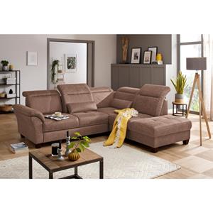 Premium collection by Home affaire Hoekbank Solvei met ottomane-afsluitelement en zitdiepteverstelling, naar keuze ook met verstelbaar hoofdeind en slaapfunctie, binnenvering