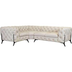 Leonique Chesterfield-bank Amaury moderne chersterfield-look, breedte 262 cm, kleur van de poten ter keuze