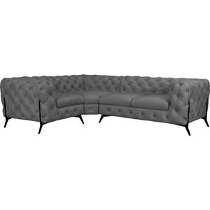 Leonique Hoekbank Amaury met luxueuze capitonnage in een moderne look, breedte 262 cm, kleur van de poten naar keuze