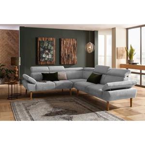 Premium collection by Home affaire Ecksofa "Trapino", Mit Kopf- und Armteilverstellung, langer Schenkel wahlweise links oder rechts, 3 Bezugsqualitäten