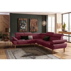 Premium collection by Home affaire Ecksofa "Trapino", Mit Kopf- und Armteilverstellung, langer Schenkel wahlweise links oder rechts, 3 Bezugsqualitäten