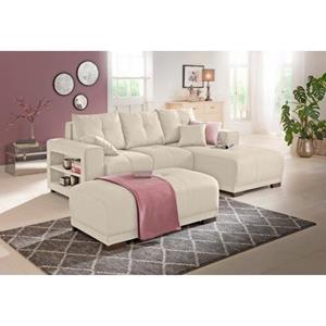 Home affaire Ecksofa "Viborg", mit Regal in der Armlehne, wahlweise mit Bettfunktion