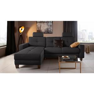 Places of Style Ecksofa "Casoria", Recamiere wahlweise mit elektrischer Relaxfunktion, 2-Sitzer-Element optional mit Vorziehsitz und Bettkasten, Bezug mit Kreuznaht, inkl. Federkern-Polsterung