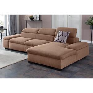 Home affaire Ecksofa "Alberto", inkl. Kopfteilverstellung, mit Recamiere