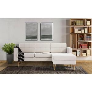Home affaire Ecksofa "Brest", mit Knopfheftung und Steppung im Rücken, geradliniges Design