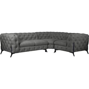 Leonique Ecksofa Amaury, mit Kopfheftung in moderner Optik, Breite 262 cm, Fußfarbe wählbar