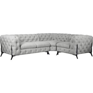 Leonique Hoekbank Amaury met luxueuze capitonnage in een moderne look, breedte 262 cm, kleur van de poten naar keuze