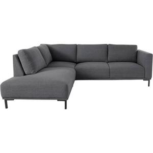 OTTO products Ecksofa »Fillin«, Struktur-Bezug hergestellt aus recycelten PET-Flaschen, mit losen Rückenkissen und Metallbeinen