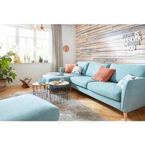 Home affaire Hoekbank MARSEILLE (279x152cm),L-model, Rec. Rechts/links Massief houten poten van eiken, in verschillend overtrekken en kleurvarianten
