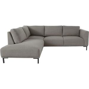 OTTO products Ecksofa »Fillin«, Struktur-Bezug hergestellt aus recycelten PET-Flaschen, mit losen Rückenkissen und Metallbeinen