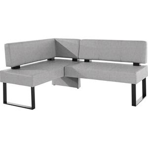 Home affaire Hoekbank Oliver met metalen onderstel, diverse typen bekleding ribfluweel, kunstleer, structuur