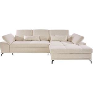 Places of Style Hoekbank Costello L-vorm, met zitdiepteverstelling, armleuningverstelling en
