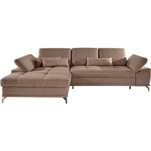 Places of Style Hoekbank Costello L-vorm, met zitdiepteverstelling, armleuningverstelling en