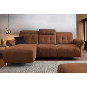 Places of Style Hoekbank Manhattan L-vorm bank met elektrische relaxfunctie, verstelbare armleuningen