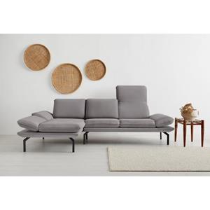 OTTO products Ecksofa "Bennid", Wahlweise mit Arm- und Rückenfunktion, alle Stoffe aus recyceltem Material, hohe Metallbeine