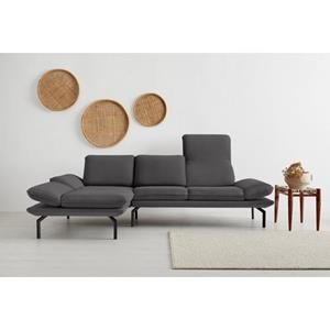 OTTO products Ecksofa "Bennid", Wahlweise mit Arm- und Rückenfunktion, alle Stoffe aus recyceltem Material, hohe Metallbeine