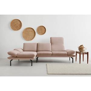 OTTO products Ecksofa "Bennid", Wahlweise mit Arm- und Rückenfunktion, alle Stoffe aus recyceltem Material, hohe Metallbeine
