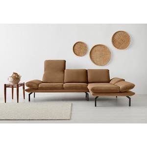 OTTO products Ecksofa "Bennid", Wahlweise mit Arm- und Rückenfunktion, alle Stoffe aus recyceltem Material, hohe Metallbeine