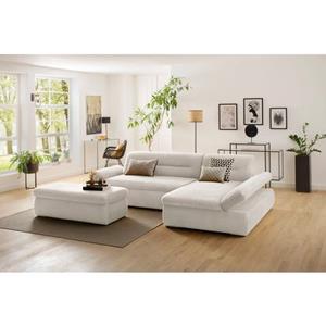 my home Ecksofa "Avesa", Wahlweise mit Armteilvertsellung und Bettfunktion, B/T/H: 300/172/80 cm
