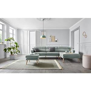 andas Ecksofa "Bille", mit Naht im Rückenkissen und Beinen aus Eichenholz, Design by Morten Georgsen