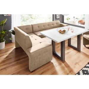 exxpo - sofa fashion Hoekbank Barista met geweldige detailafwerking, hoge bodemvrijheid Comfortabele zithoogte 49 cm, vrij in de ruimte te plaatsen