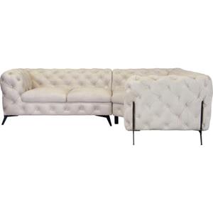 Leonique Ecksofa "Amaury", mit aufwändiger Kopfheftung in moderner Optik, gleichschenklig, Breite/Tiefe je 262 cm, Fußfarbe wählbar