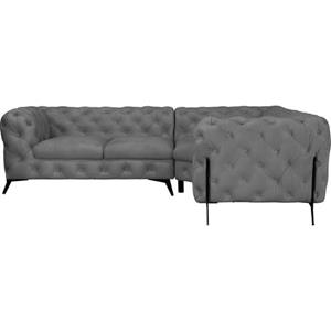 Leonique Ecksofa "Amaury", mit aufwändiger Kopfheftung in moderner Optik, gleichschenklig, Breite/Tiefe je 262 cm, Fußfarbe wählbar