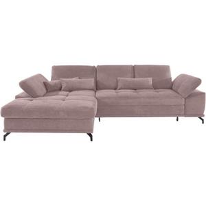 Places of Style Hoekbank Costello incl. zitdiepteverstelling en armleuning met functie, binnenvering, naar keuze met slaapfunctie en bedkist, incl. 3 lendenkussens
