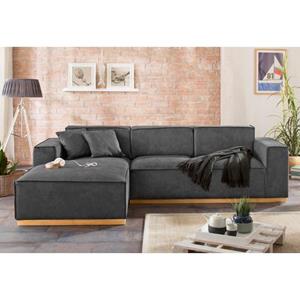 Home affaire Ecksofa "Terry", mit offener Kedernaht und Holzuntergestell