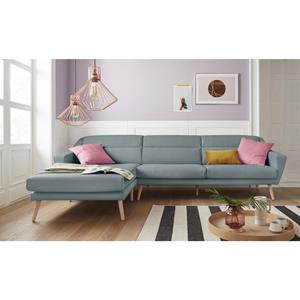 Andas Hoekbank Bille met naad in rugkussen en benen van eikenhout, design by morten georgsen