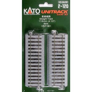 KATO H0 Unitrack 2-120 Gerades Gleis 114mm 4St.