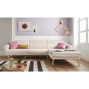 Andas Hoekbank Bille met naad in rugkussen en benen van eikenhout, design by morten georgsen