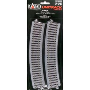 H0 Kato Unitrack 2-210 Gebogen rails 4 stuk(s)