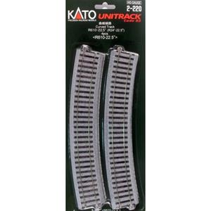 KATO H0  Unitrack 2-220 Gebogen rails 4 stuk(s)