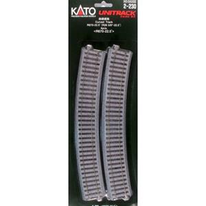 KATO H0  Unitrack 2-230 Gebogen rails 4 stuk(s)