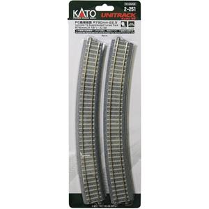 KATO H0  Unitrack 2-251 Gebogen rails 4 stuk(s)