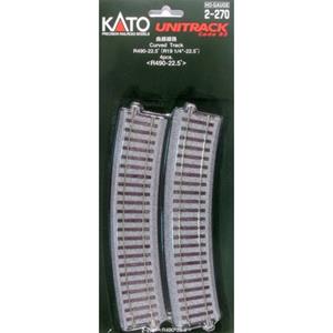 KATO H0  Unitrack 2-270 Gebogen rails 4 stuk(s)