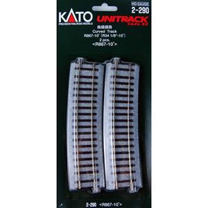 KATO H0  Unitrack 2-290 Gebogen rails 2 stuk(s)