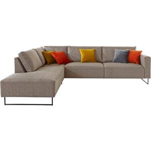 Places of Style Ecksofa "Jagger", inklusive Zierkissen in Samtoptik, mit Metall Beinen