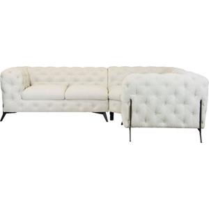 Leonique Hoekbank Amaury met luxueuze capitonnage in een moderne look, gelijkbenig, bxd elk 262 cm, kleur van de poten naar keuze