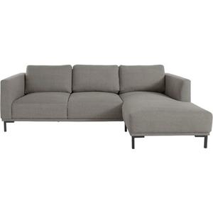 OTTO products Ecksofa »Fillin«, Struktur-Bezug hergestellt aus recycelten PET-Flaschen, mit losen Rückenkissen und Metallbeinen