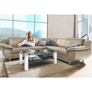 TRENDMANUFAKTUR Ecksofa, wahlweise mit Bettfunktion, mit extra breiten Armlehnen, frei im Raum stellbar