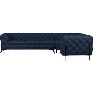 Leonique Chesterfield-Sofa "Amaury L-Form", großes Ecksofa, Chesterfield-Optik, Breite 323 cm, Fußfarbe wählbar