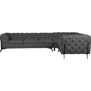 Leonique Ecksofa "Amaury", großes Ecksofa, Kopfheftung, Breite 323 cm, Fußfarbe wählbar